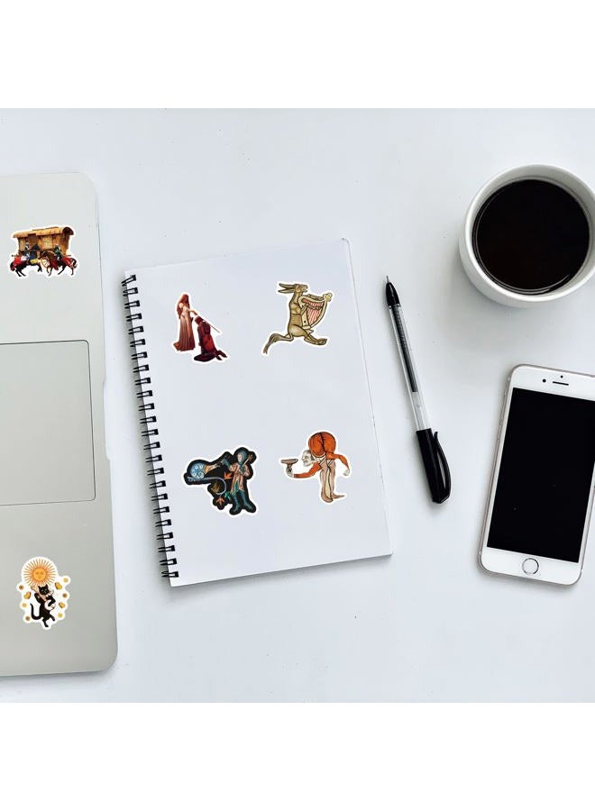 BLCAFEE 62 Pcs Medieval Stickers Graffiti Waterproof Vinyl for Kids Adults Teens for Birthday Party Supplies Decoration Favors for Water Bottles Laptop Suitcase Scrapbooking Gifts - Image 5