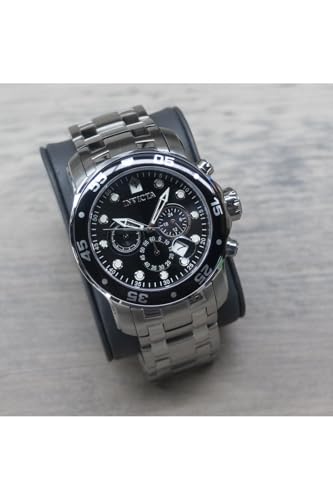 Invicta Men's 0069 "Pro Diver Collection" Stainless Steel Watch, Silver/Black - Image 4