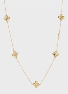 Flower Chain Detail Necklace
