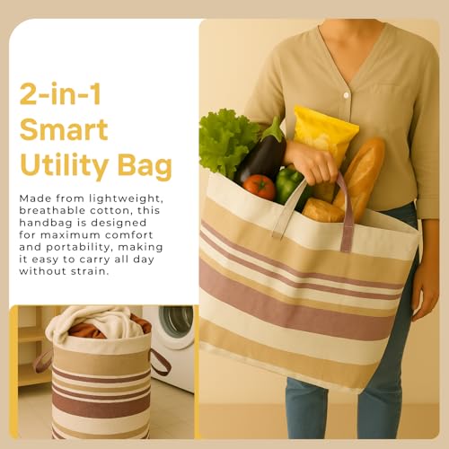 Värde Laundry Bag with Handle Pack of 1 | Foldable Clothes Laundry Bag | Also Works as Carry Bag | Lightweight & Durable | Perfect for College, Travel, and Daily Use | Kerala Pink Swan - Image 3