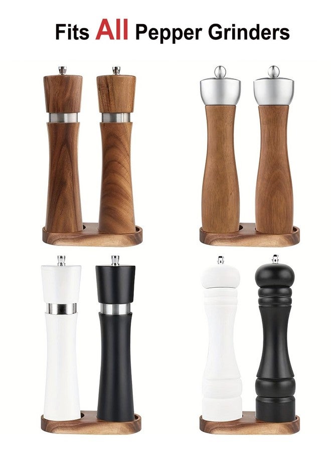 TooWoom Salt and Pepper Grinder Mill Tray, Larger Retro Color Pepper Grinder Rest Holder, Compatible with All Wooden Pepper Grinder Mills - Image 3