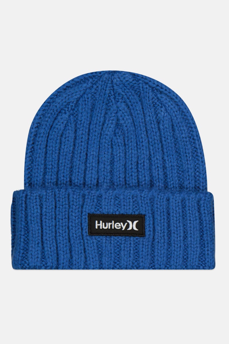Hurley Men Embroidered Logo Beanie Hat, Blue - Image 1