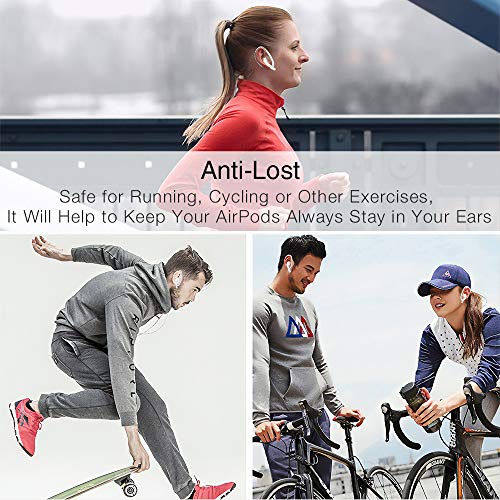 ICARERSPACE AirPods Ear Hooks Compatible with Apple AirPods 1, 2, 3, 4, Pro, Pro 2, ICARERSPACE Anti-Slip Sports Ear Hooks for AirPods 1, 2, 3, 4, Pro, Pro 2 - White - Image 3