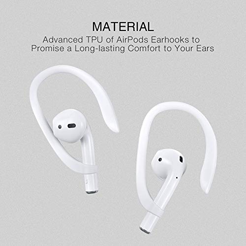 ICARERSPACE AirPods Ear Hooks Compatible with Apple AirPods 1, 2, 3, 4, Pro, Pro 2, ICARERSPACE Anti-Slip Sports Ear Hooks for AirPods 1, 2, 3, 4, Pro, Pro 2 - White - Image 5