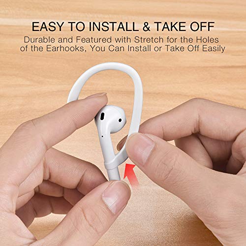 ICARERSPACE AirPods Ear Hooks Compatible with Apple AirPods 1, 2, 3, 4, Pro, Pro 2, ICARERSPACE Anti-Slip Sports Ear Hooks for AirPods 1, 2, 3, 4, Pro, Pro 2 - White - Image 4