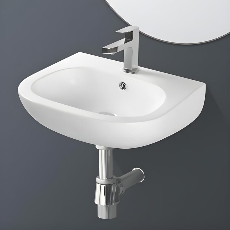Ceramic Wall HungWall Mount Corner Basin 11 x 11 Inch Glossy FinishWall HungCorner Wall Mounted Bathroom SinkSuper White Color  - Image 1