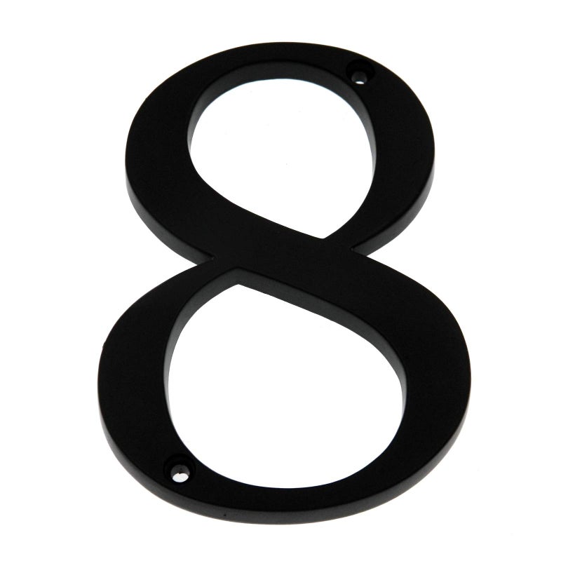 Warwick Large 5" Black Metal Flush Mount House Address Numbers, Bold Font, Easy to Read (8) - Image 1