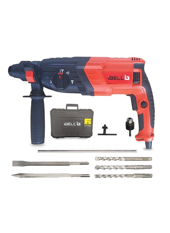 آي بيل مثقاب مطرقي دوار iBELL RH26-26، 780 وات، محرك نحاسي، SDS Plus Chuck: 26 مم، 900 دورة في الدقيقة، طاقة تأثير 3J مع التحكم في الاهتزاز 