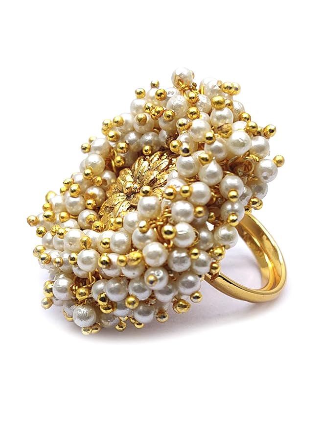 YouBella Stylish Latest Design Jewelery Ring For Women Golden Ybrg_20041 - Image 2