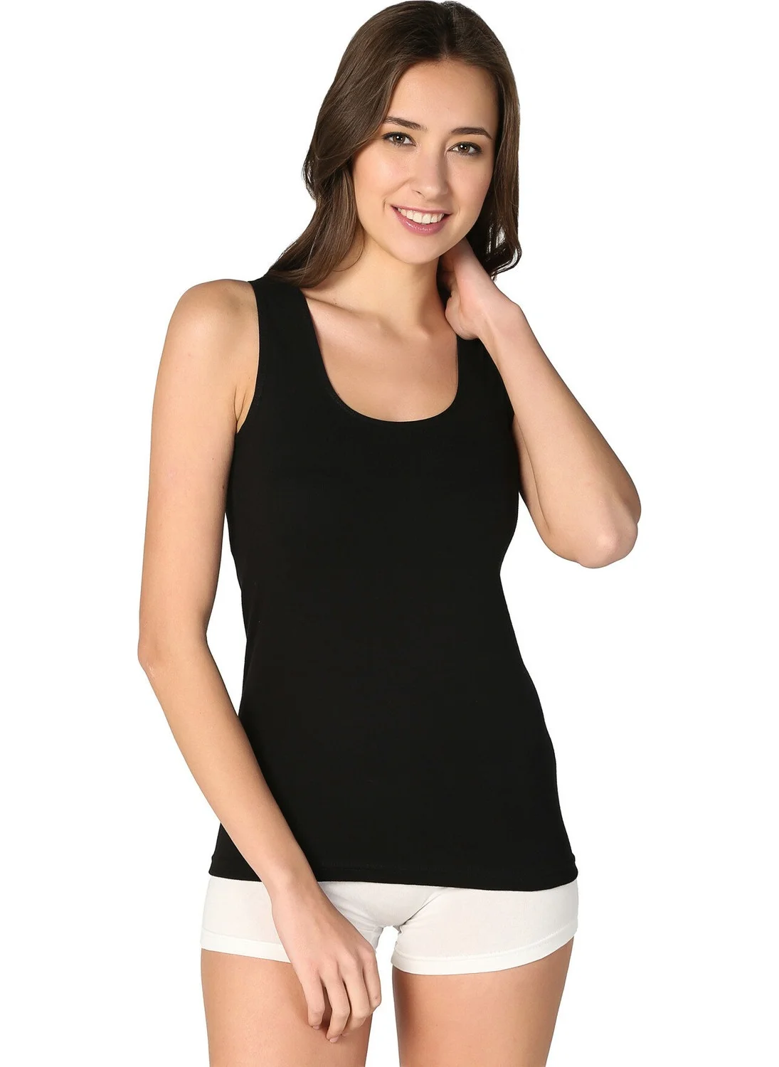 Tutku Women's Ribbed Wide Strap Undershirt 3 Pack
