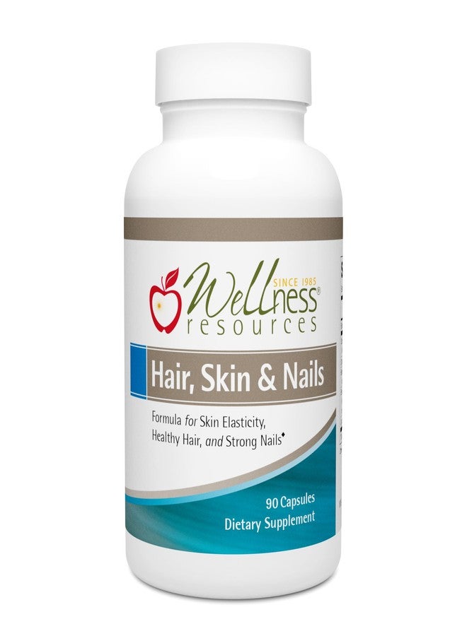 Wellness Resources Hair, Skin & Nails with Biotin, Cynatine HNS Keratin, OptiMSM, Bamboo & Grape Seed Extract - Supplement for Stronger Nails, Healthier Hair & Youthful Skin (90 Capsules) - Image 1