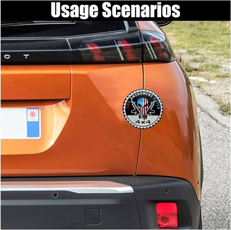 GLSOWEE 2ND Amendment Badge Rated Car Emblem, 4 x 4 3D Metal Car Badge Decals Stickers Round Emblem Decals, Car Exterior Emblems Badge Fit for Jeep Wrangler Vehicles Trucks SUV RV (2ND Amendment) - Image 5