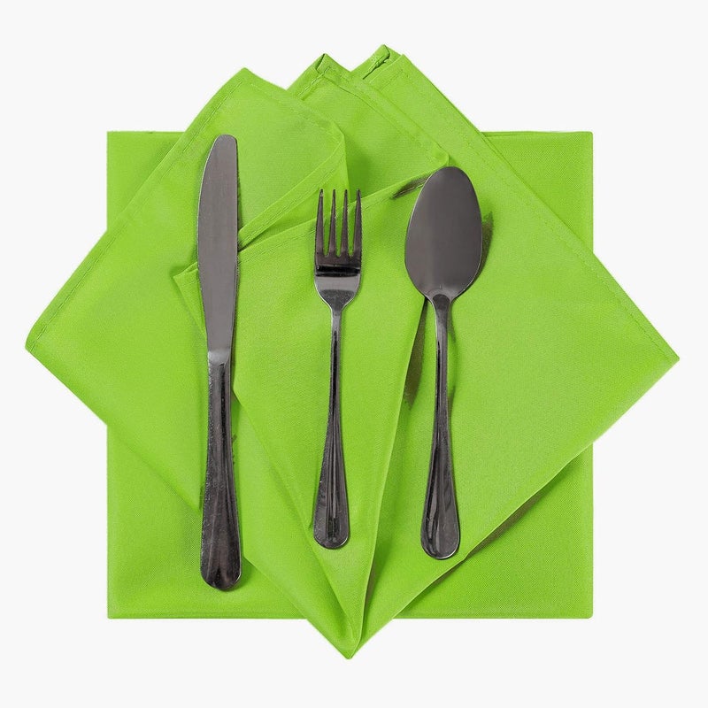 Cupuamon Cloth Napkins 17x17 inch Washable Polyester Dinner Napkins Soft Table Napkins for Wedding Party Dining BanquetApple Green50PCS - Image 4