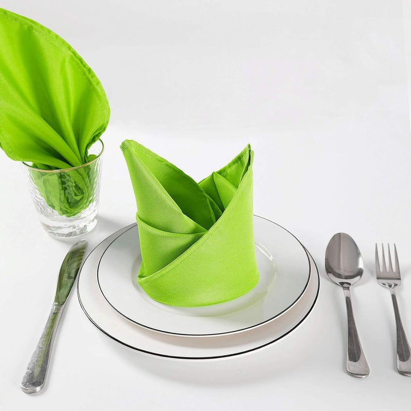 Cupuamon Cloth Napkins 17x17 inch Washable Polyester Dinner Napkins Soft Table Napkins for Wedding Party Dining BanquetApple Green50PCS - Image 5
