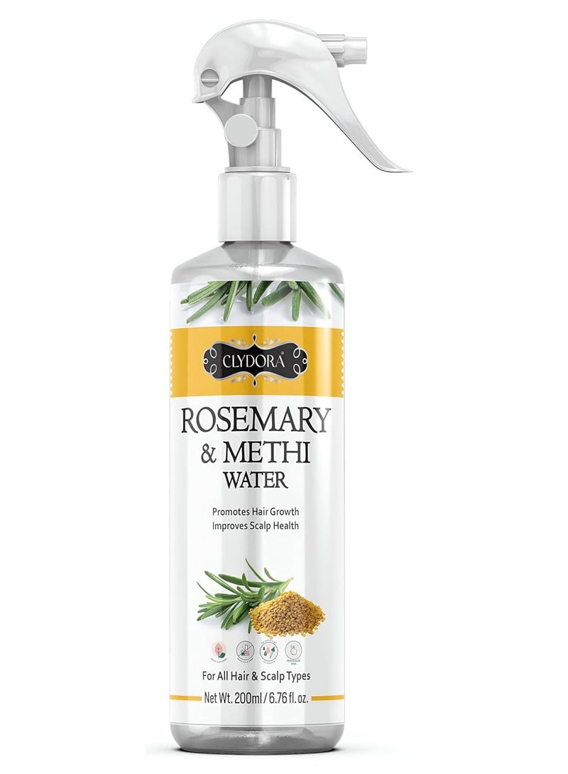 CLYDORA 200ml Rosemary Methi Kalonji Water Hair Spray Natural Rosemary Extract Rice Water And Hyaluronic Acid For Hair Growth Hair Fall Control Hair Conditioning And Hair Shine Methi Kalonji - Image 1
