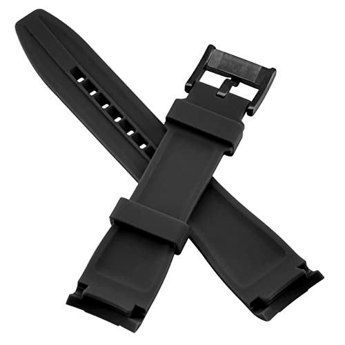YISIWERA 20mm Rubber Watch Band Premium Crafter Silicone Universal Curved Ends Watch Strap Bracelet Brushed Stainless Steel Pin Buckle For Men Women Black&Black Buckle - Image 3