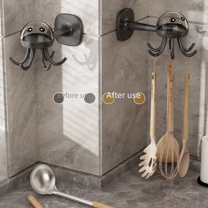 Multifunctional Kitchen Towel Hook No-Punch gun gray - Image 5