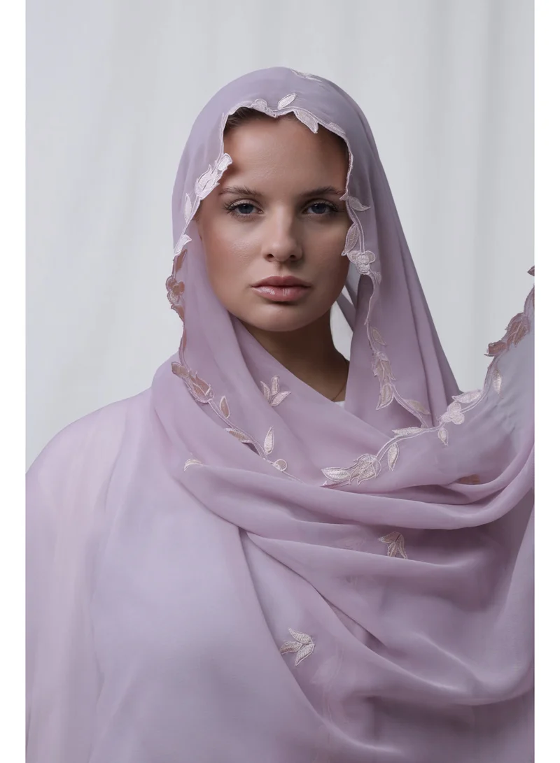 Ophelia PINK Embroidery Hijab – Elegant Embroidered Modest Hijab for Women for Women | Best Price UAE
