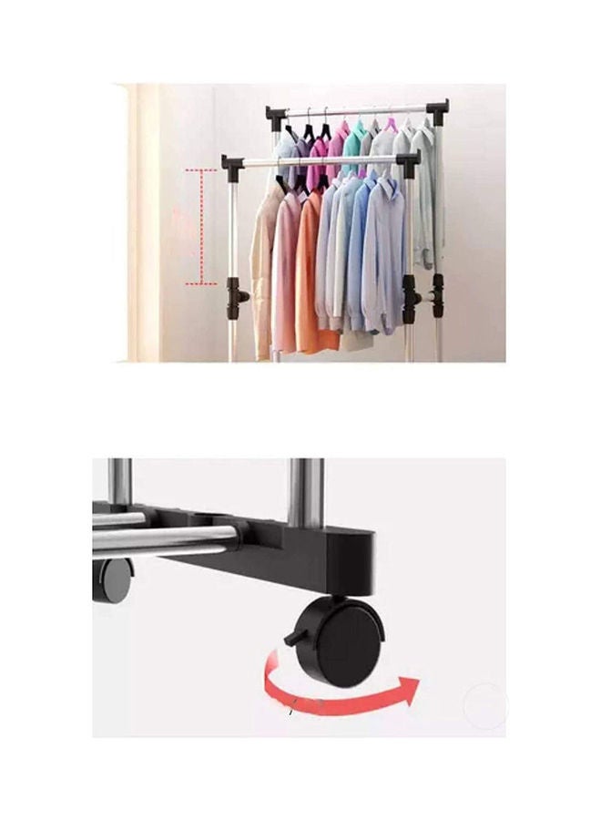 Loquat Clothes Stand Metal Coat Rack Hanger Silver 155 x 75cm - Image 2