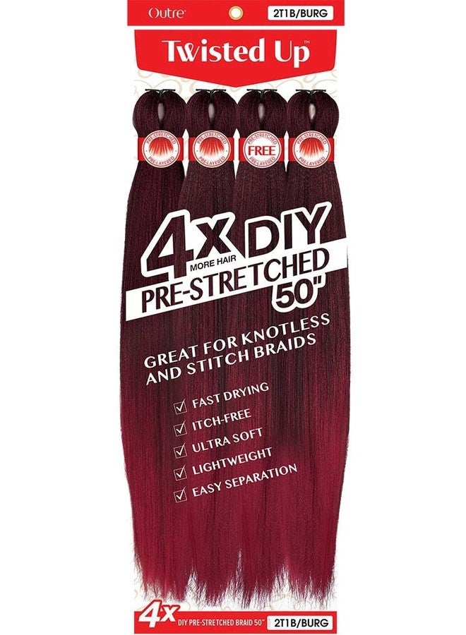 Outre X-Pression Twisted Up Long Length Yaki Straight Style Synthetic Hair Pre-Stretched Braid - DIY PRE-STRETCHED BRAID 50 Inch 4X (2T1B/27) - Image 3