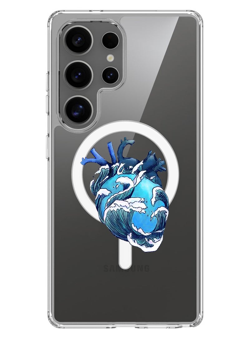 Theodor Magnetic Case for Samsung Galaxy S25 Ultra 6.9-inch Compatible with MagSafe Wireless Charging, Shockproof Phone Bumper Cover Heart - Image 1