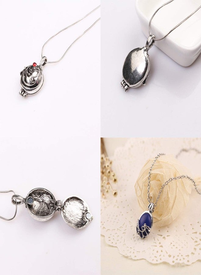 UoYu 4 pcs Opening Vervain Locket Pendant Necklace and Daywalking Katherine Necklace Pendant Charm Necklace-Royal Blue Diamond Stud Earrings S Ring - Image 5