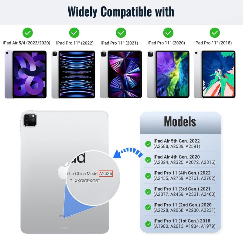 MoKo Magnetic Paper Screen Protector for iPad Air 5th/4th Generation (2022/2020) / iPad Pro 11 Inch (2022/2021/2020/2018), Detachable & Reusable Screen Protector, Anti-Glare Film, Easy Install, Matte - Image 2