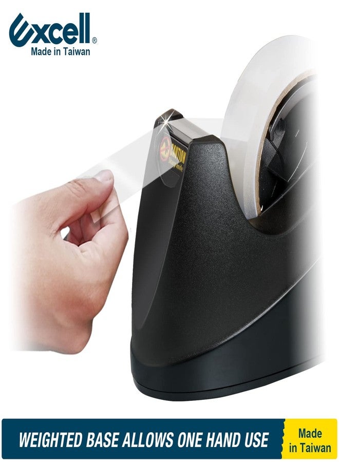 excell "Excell Dualcore Desktop Tape Dispenser (1" + 3" core) with Sand Weighted Base for One-Hand Dispensing, Ideal for Home, Office, Gift Wrapping, and Retail Stores" - Image 4