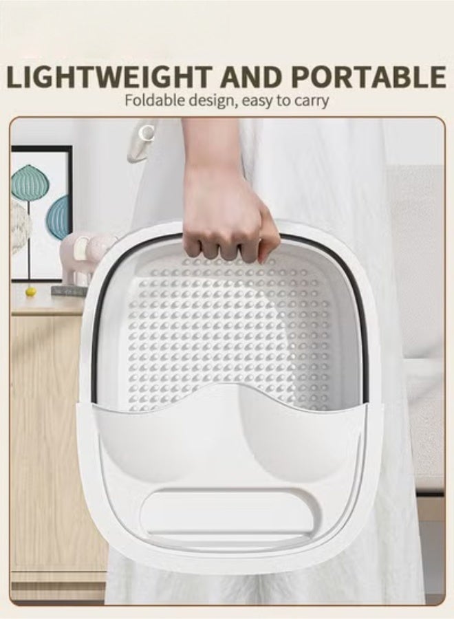 Foldable Footbath Basin,Portable Foldable Footbath Basin,Portable Foot Soaking Tub Massager SPA Soak Tub Massage Basin With Footstool And Cover,For Pedicure MassageFoot Soaking Tub SPA Massage Basin With Footstool And Cover,For Pedicure Massage - Image 4