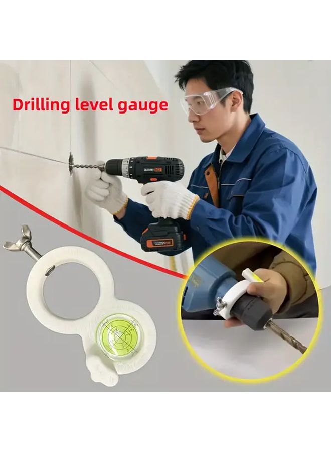 White Self Calibrating Level Tool With Plumb Bob Horizontal Vertical Ergonomic DIY - Image 5