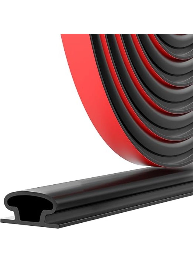 DUTUO Weather Stripping Door Seal Strip,Self-Adhesive Rubber 600cm Black D-Shape Soundproof Door Weatherstripping for Door Frame Window Insulation Large Gap - Image 1