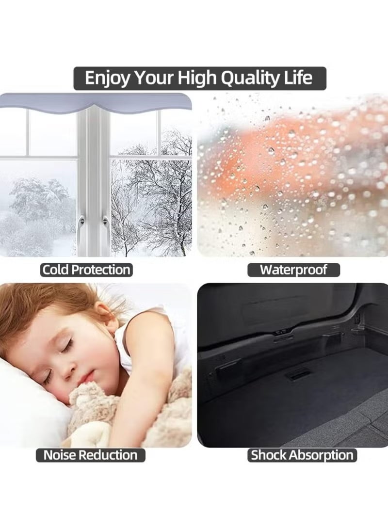 DUTUO Weather Stripping Door Seal Strip,Self-Adhesive Rubber 600cm Black D-Shape Soundproof Door Weatherstripping for Door Frame Window Insulation Large Gap - Image 3