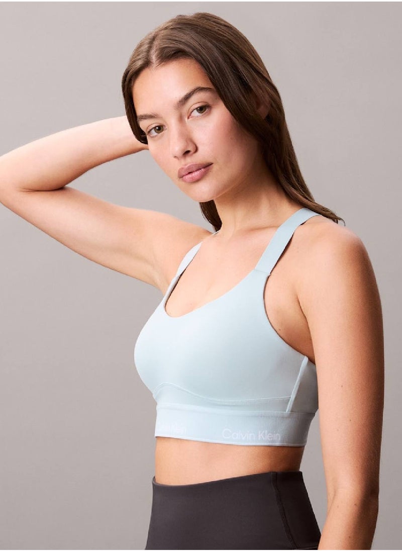 CALVIN KLEIN Women's High Support Sports Bra - Polyester Blend, Blue  - Image 5