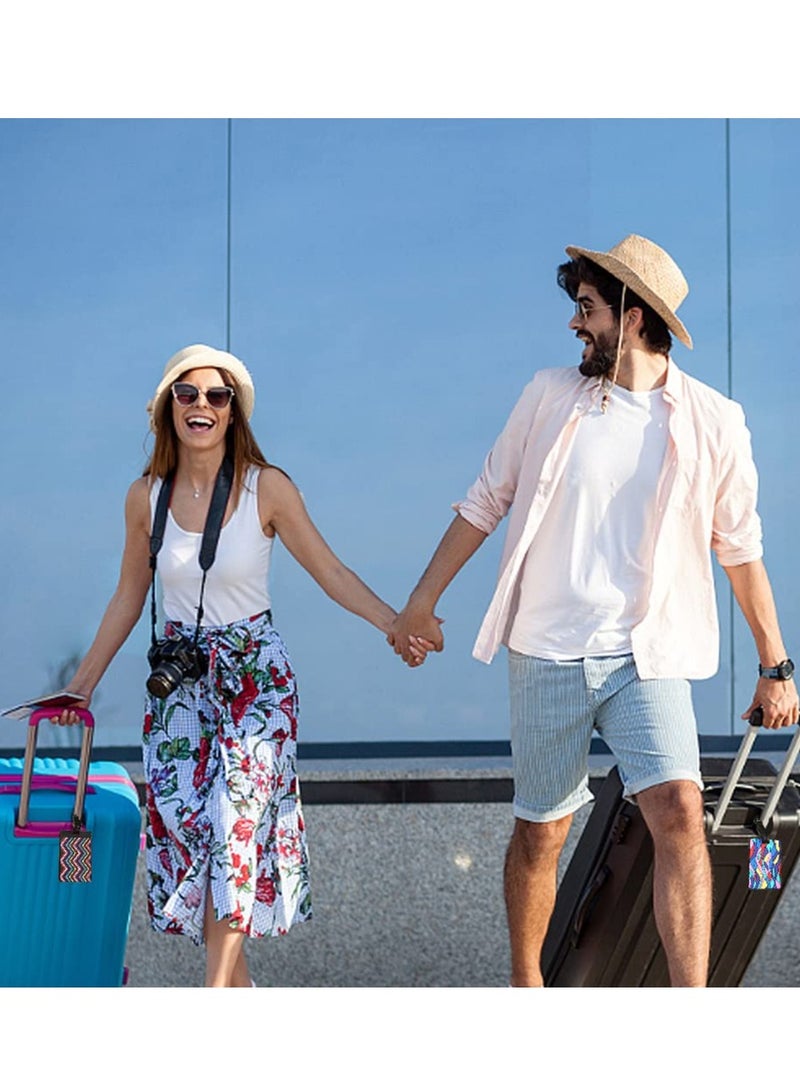 SOLARAE Luggage Tag, 6 Piece Suitcase Luggage Tags Handbag Travel Bag School Bag Handbag Instrument Tag Name Address Tag with Information Card Stock and Hanging Buckle - Image 2