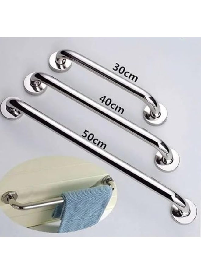 Stainless Steel Wall Mounted Support Grab Rail, Safety Handle for Bathroom and Home Use, Durable Support Bar for Added Stability, 40 cm - Image 3