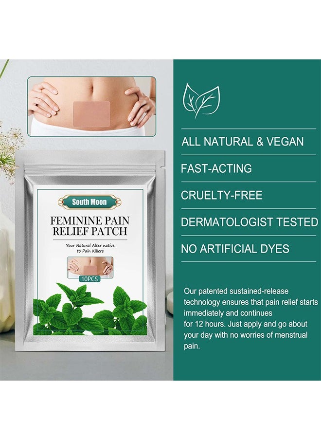 Feminine Pain Relief Patch- Warm The Body, and Relieve Cold , Heating Pads Alleviate Abdominal Cramps, Contains Eucalyptus Oil And Menthol 10Pcs