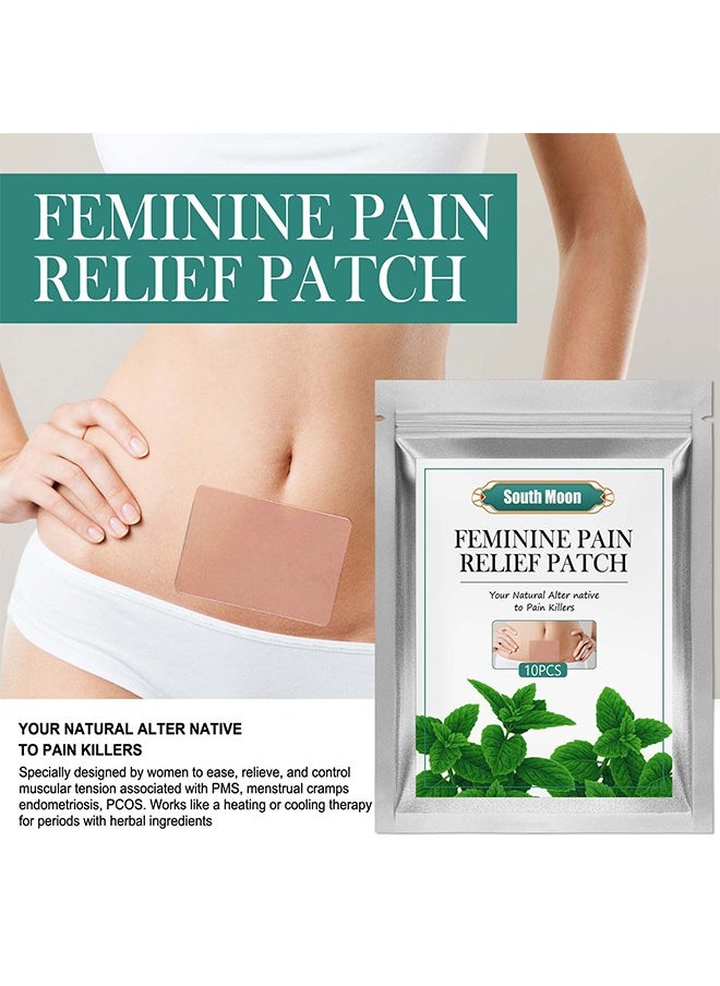 Feminine Pain Relief Patch- Warm The Body, and Relieve Cold , Heating Pads Alleviate Abdominal Cramps, Contains Eucalyptus Oil And Menthol 10Pcs