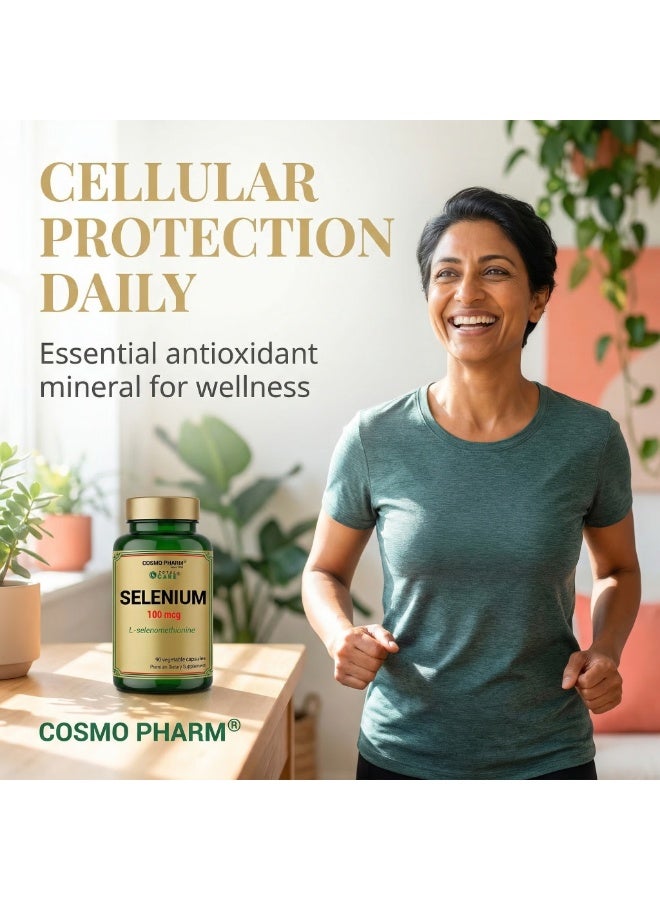 Cosmo Pharm Selenium 100mcg | Supports Immune System & Antioxidant Protection | 90 Vegetable Capsules - Image 4