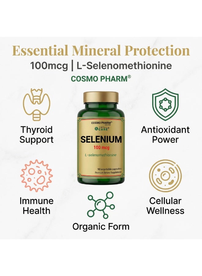 Cosmo Pharm Selenium 100mcg | Supports Immune System & Antioxidant Protection | 90 Vegetable Capsules - Image 3