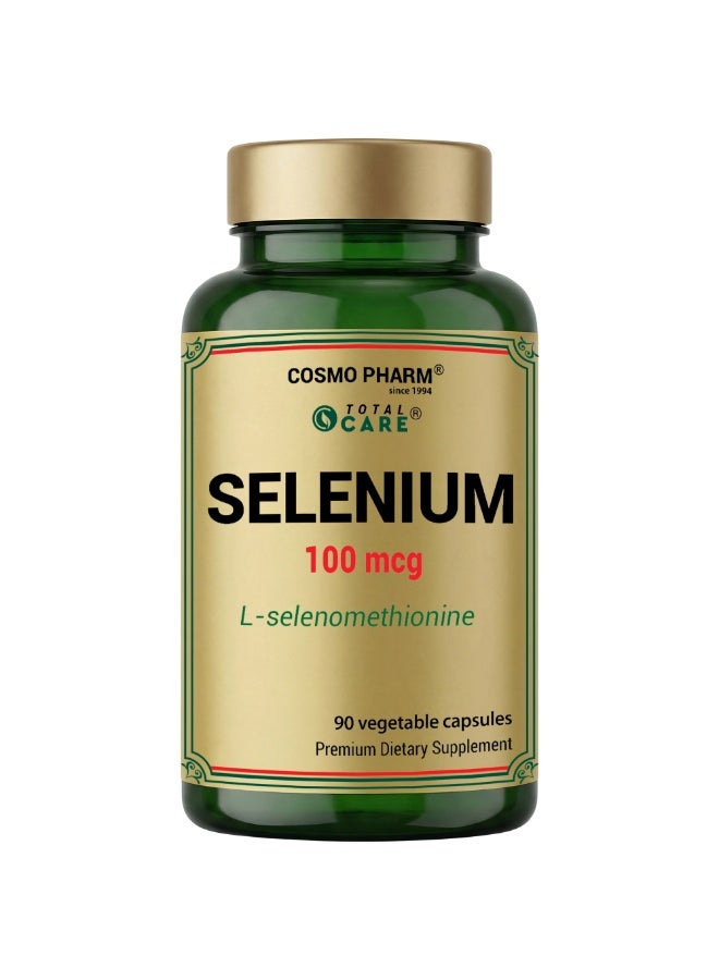 Cosmo Pharm Selenium 100mcg | Supports Immune System & Antioxidant Protection | 90 Vegetable Capsules - Image 1