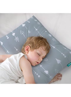 Biloban Biloban Toddler Pillow for Sleeping, Kid Pillow 14" x 19" for Small Travel Bed, Nap Pillow for Crib, Soft & Skin-Friendly Small Pillows for Sleeping, Toddler Use Only, Age 2 to 5 (Grey Arrow)  - Image 1
