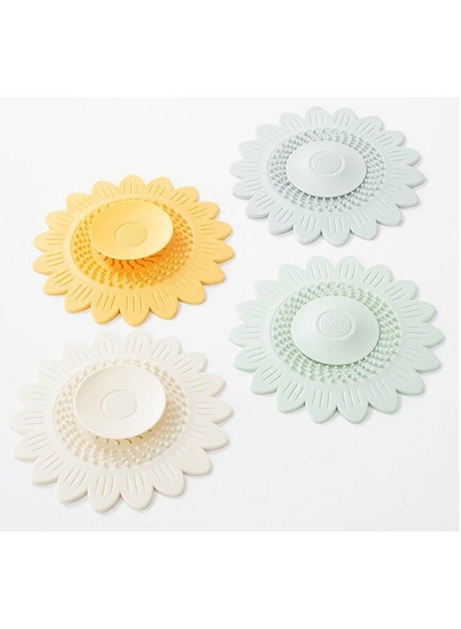 INSENSE Bathroom deodorant mat, household silicone floor drain four-piece set, kitchen sink anti-blocking filter, sewer, suitable for bathroom kitchen sink - Image 1