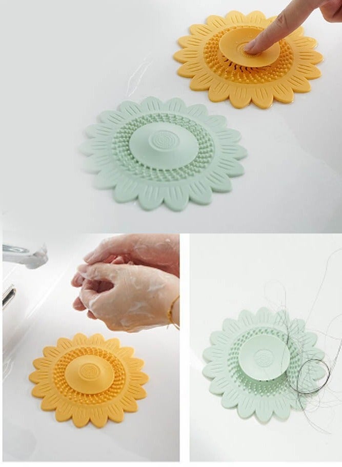 INSENSE Bathroom deodorant mat, household silicone floor drain four-piece set, kitchen sink anti-blocking filter, sewer, suitable for bathroom kitchen sink - Image 2