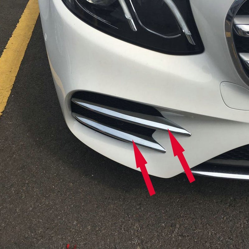 غطاء تزييني من الكروم لشبكة الزاوية الأمامية مناسب لمرسيدس بنز E-Class الجديدة W213 E300 سيدان سبورت 2017 2018 2019 2020