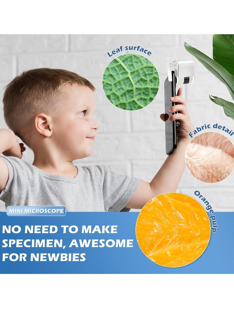 Pocket Microscope for Kids, 80x Zoom LED Lighted Portable Handheld Microscope, for Student Science Lab, STEM Educational & Exploring - Image 4