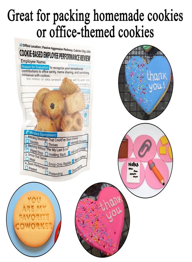 PHAWNGU Funny Employee Appreciation Gift Bags – Staff Party Favor Cookie Pouch (Empty) – Office Thank You Treat Bags for Coworkers, Boss, Admin, Team (40 Pack) - Image 5