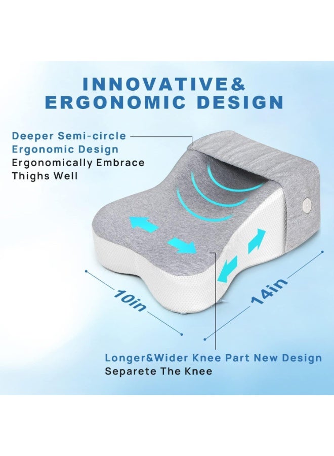 Knee Pillow,Knee Pillow for Side Sleepers Separates The Knees for More Comfort, Semicircle Round Shape Leg Pillows for Sleeping Promote Sleeping,Soft/Strap - Image 3