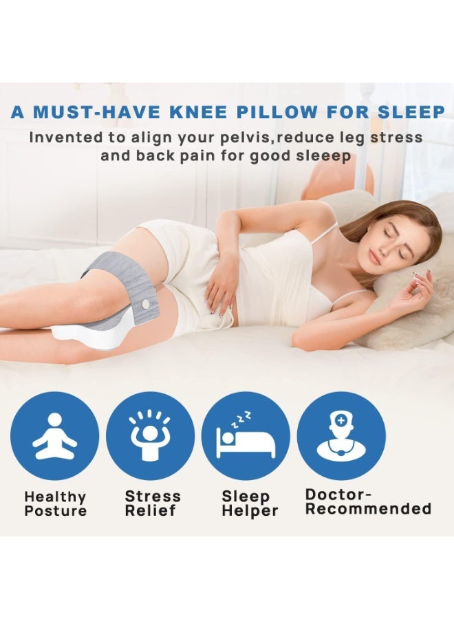 Knee Pillow,Knee Pillow for Side Sleepers Separates The Knees for More Comfort, Semicircle Round Shape Leg Pillows for Sleeping Promote Sleeping,Soft/Strap - Image 4