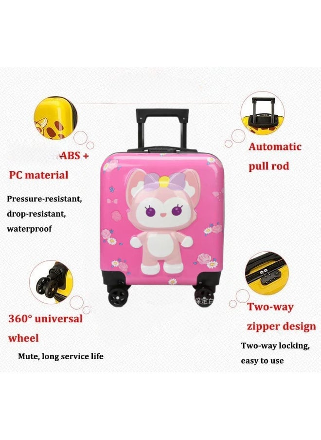 Generic - Kids Luggage Travel Suitcase Children's Carry on Luggage 16" Cartoon Rolling Trolley Case for Children Boys Girls - Image 1