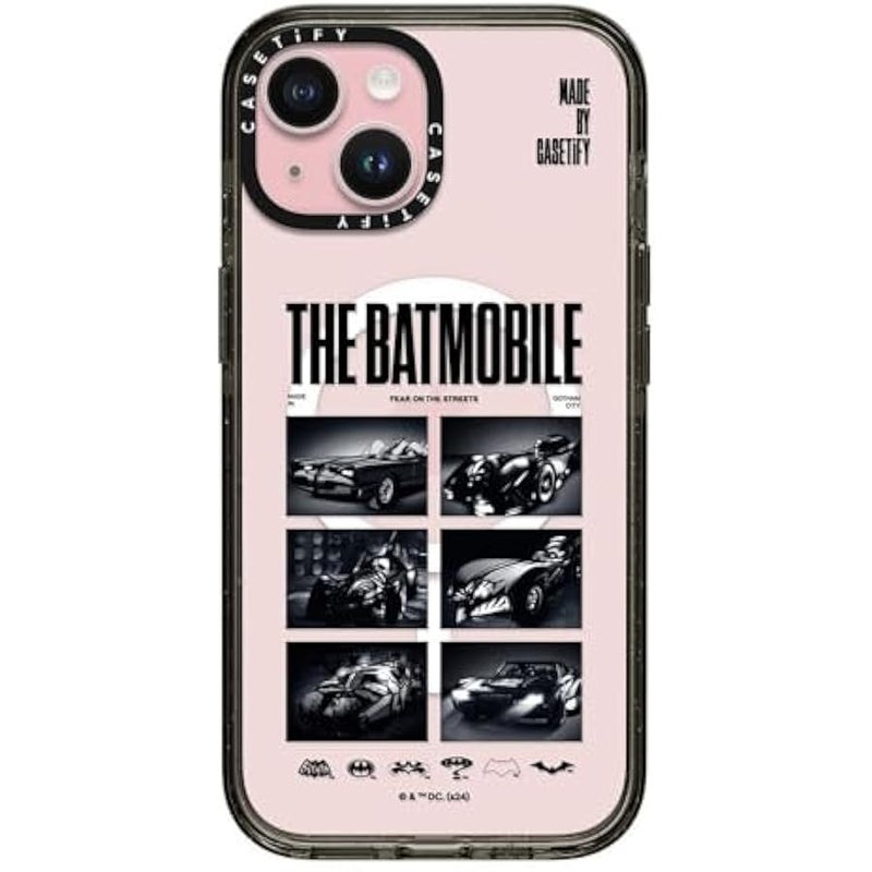 Casetify Impact iPhone 15 Case 【Batman Co-Lab / 4X Military Grade Drop Tested / 8.2ft Drop Protection/Compatible with Magsafe】 - The Batmobile - Clear Black - Image 1